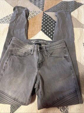 Hudson Jeans Gray Moto Ribbed Skinny Jeans